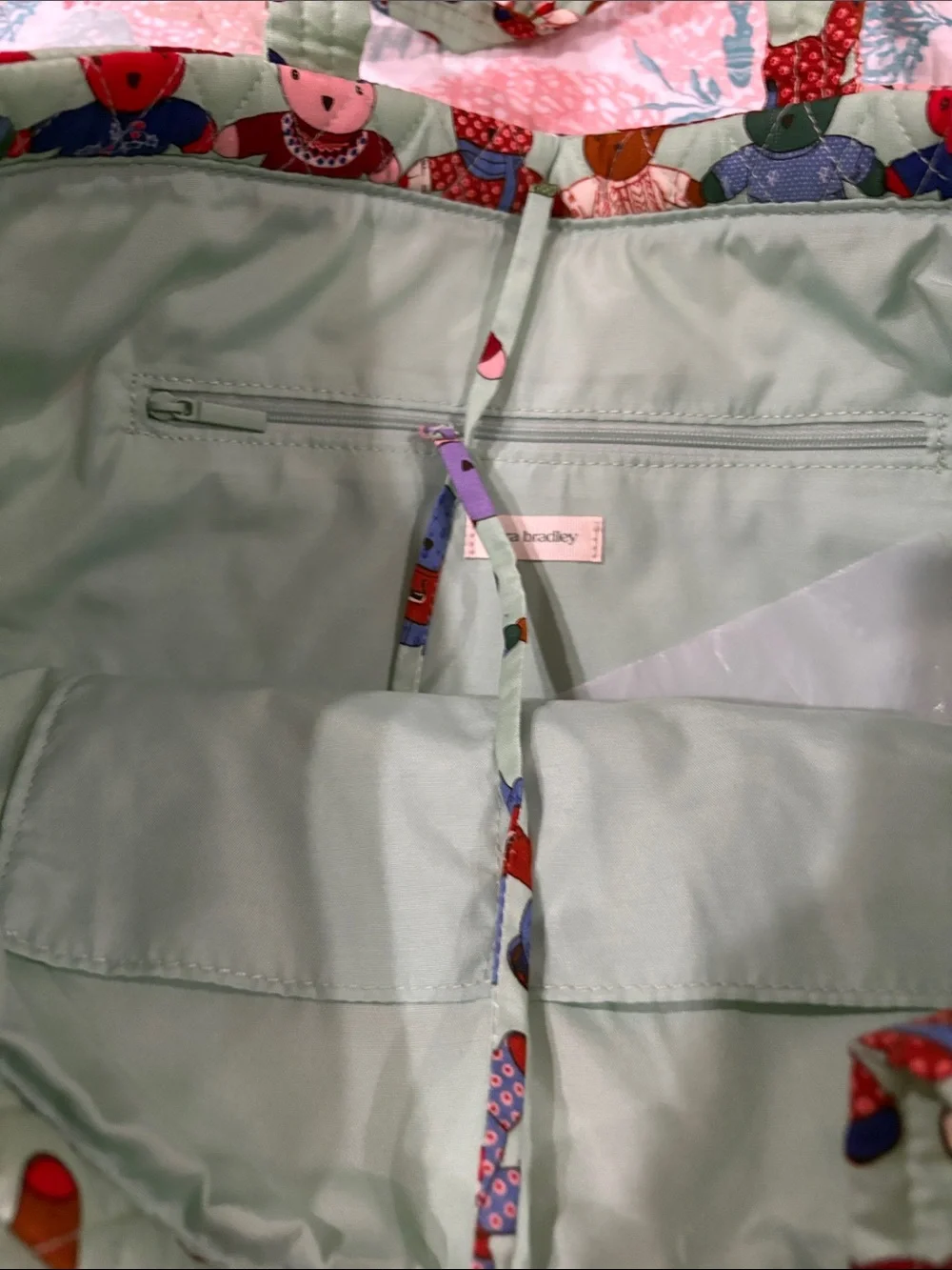 Vera Bradley east west tote in toasty teddies